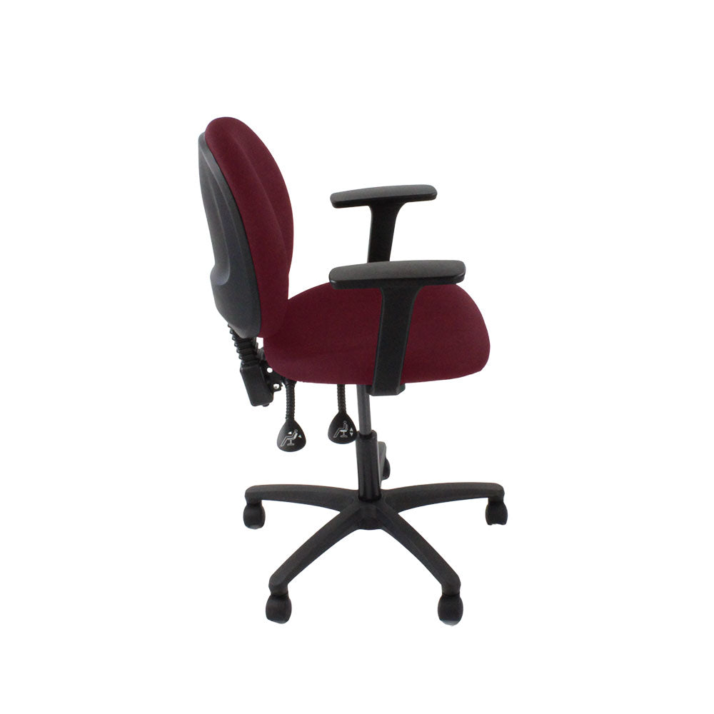 TOC: Scoop Operator Chair in Burgundy Leather - Refurbished