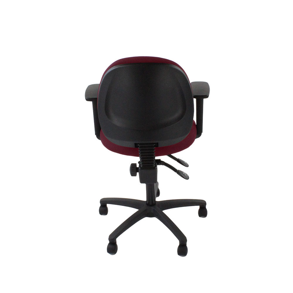 TOC: Scoop Operator Chair in Burgundy Leather - Refurbished