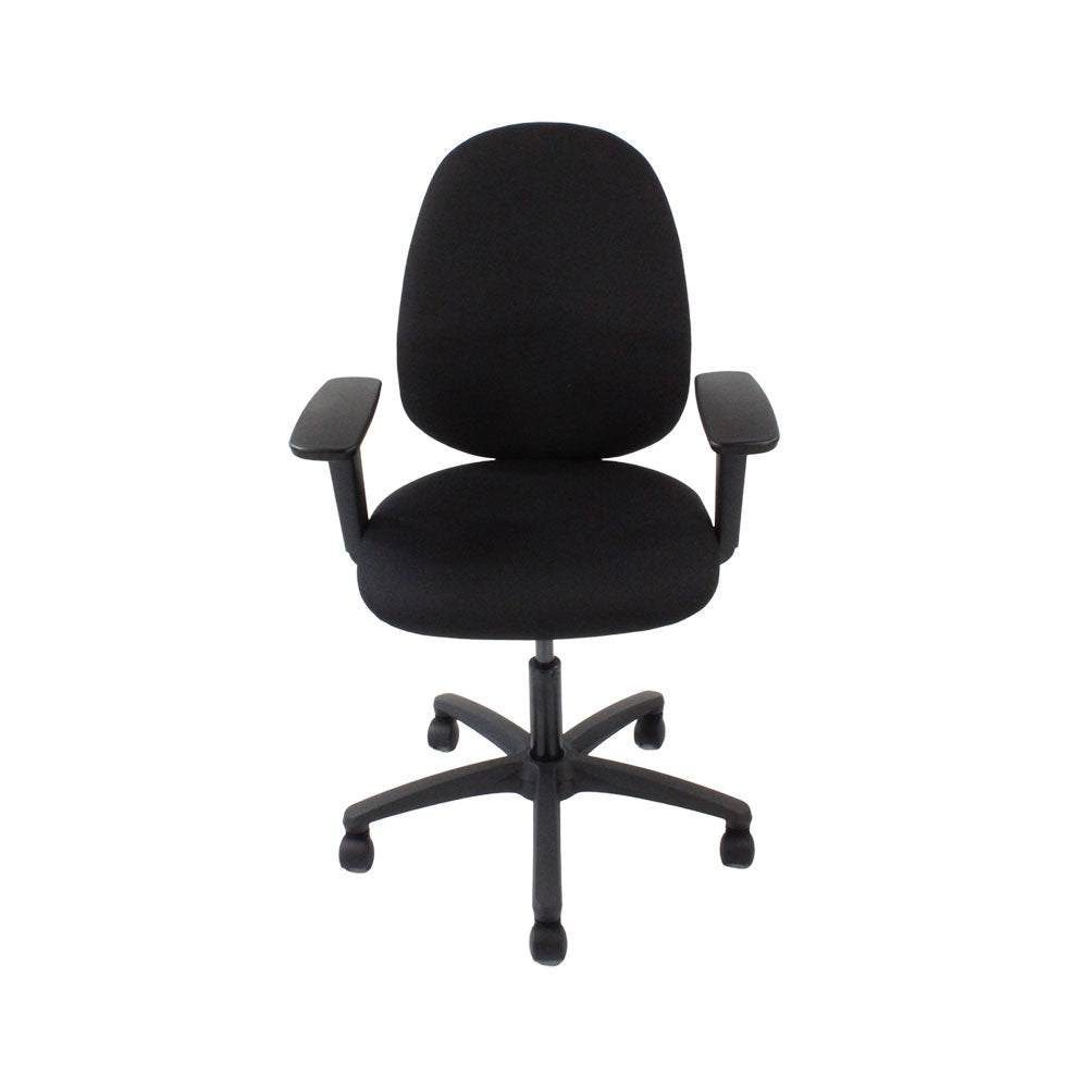 TOC: Scoop High Operator Chair in Black Leather - Refurbished