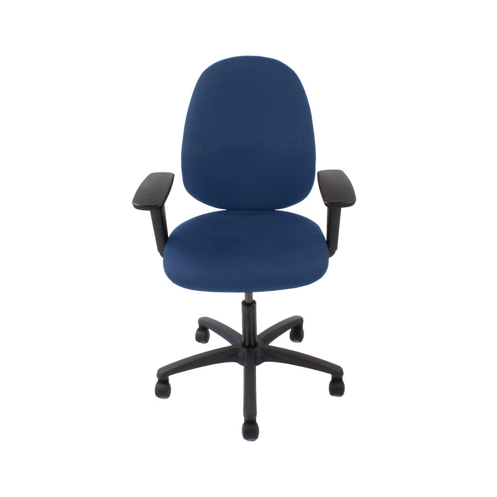 TOC: Scoop High Operator Chair in Blue Fabric - Refurbished
