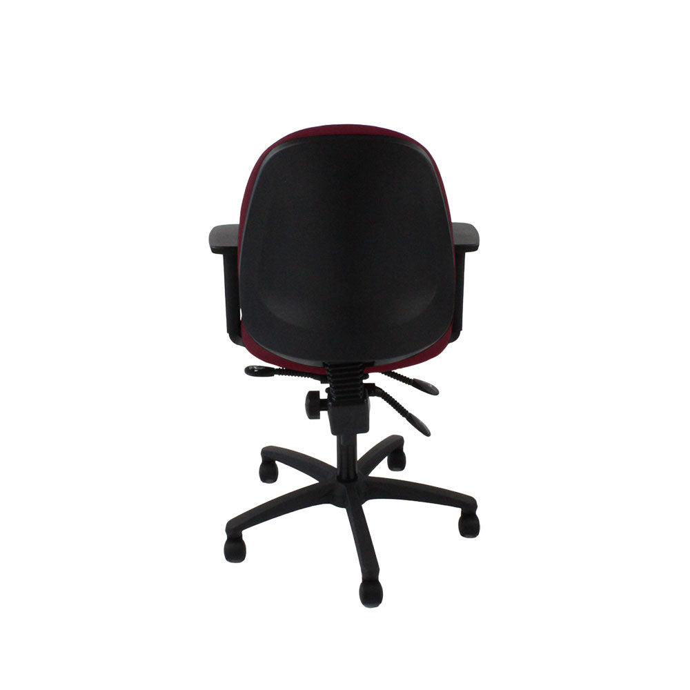 TOC: Scoop High Operator Chair in Burgundy Leather - Refurbished