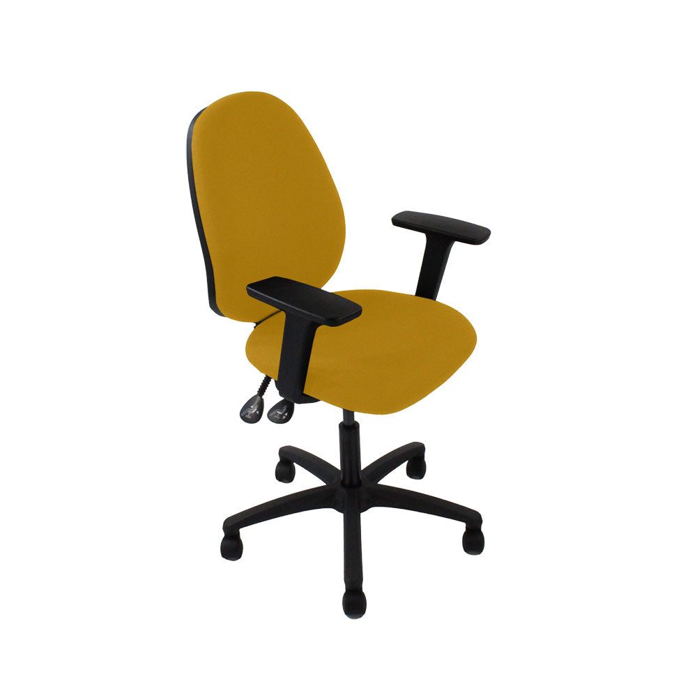 TOC: Scoop High Operator Chair in Yellow Fabric - Refurbished