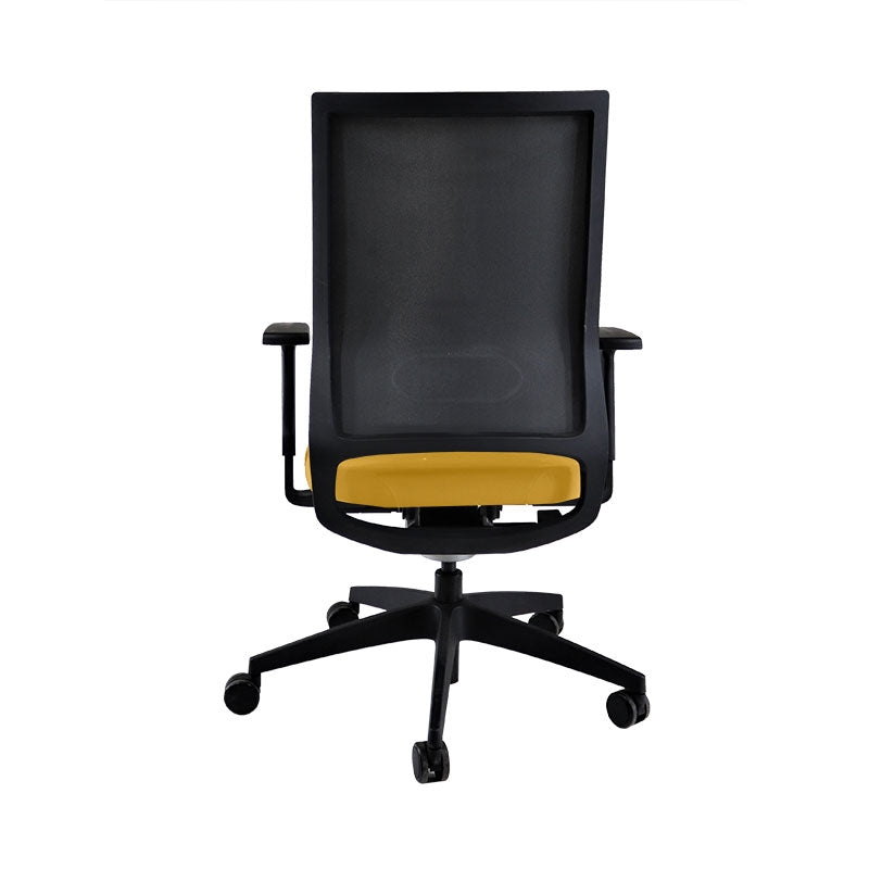 Sedus: Quarterback Office Chair with Black Frame in Yellow Fabric - Refurbished