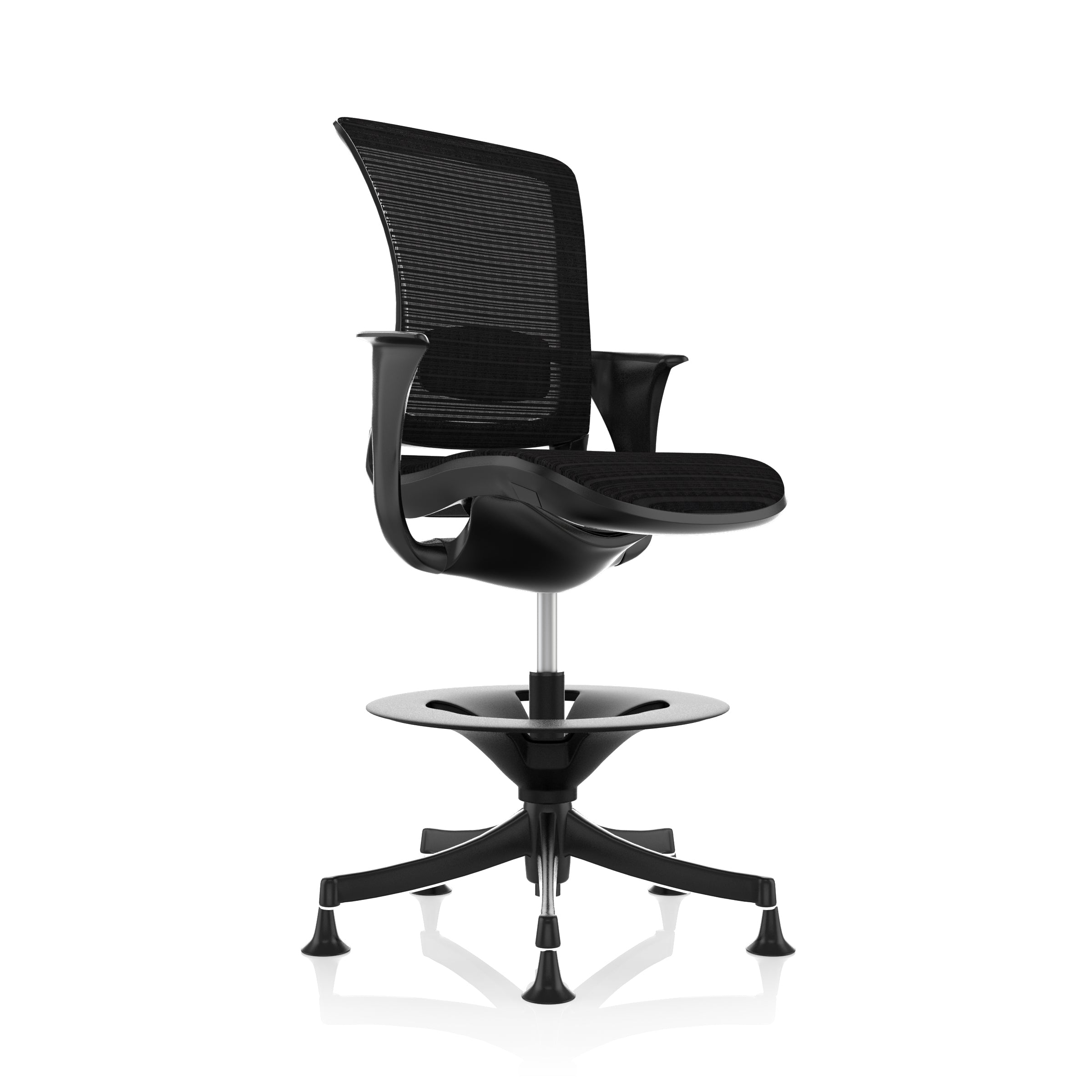 Posti comodi: sedia da disegnatore di skate in nero - ristrutturata