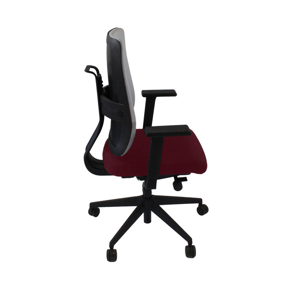 Viasit: Toleo Move Upholstered Back Task Chair In Burgundy Leather - Refurbished