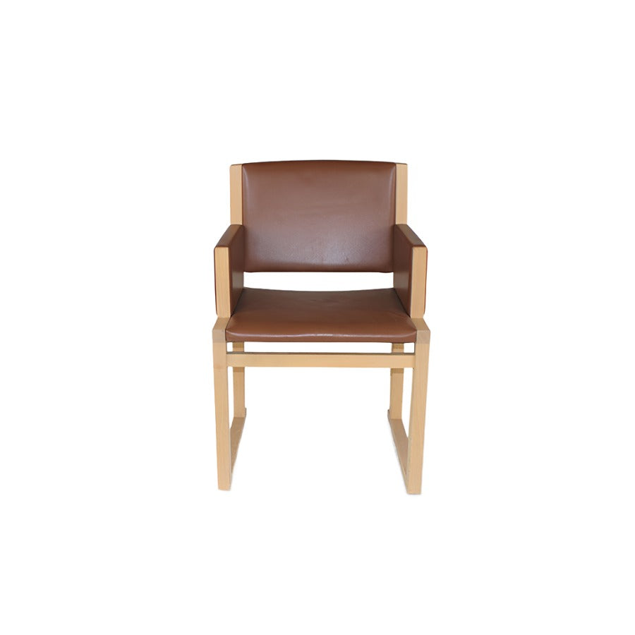 B&B Italia: Musa Chair in Brown Leather - Refurbished