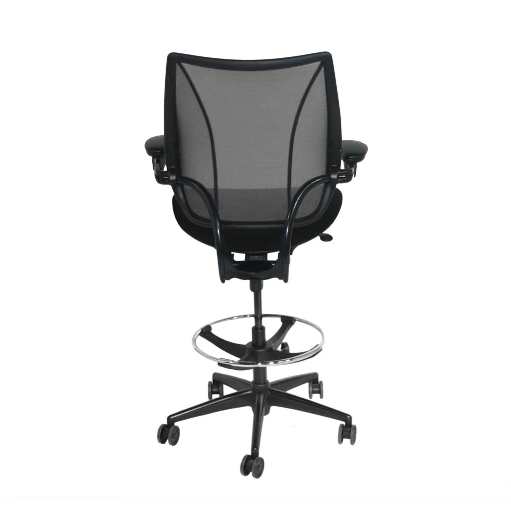 Humanscale: Liberty Draftsman Chair aus schwarzem Stoff – generalüberholt